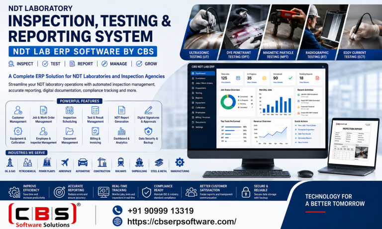 NDT Lab Inspection, Testing & Reporting System — NDT Laboratory ERP Software by CBS