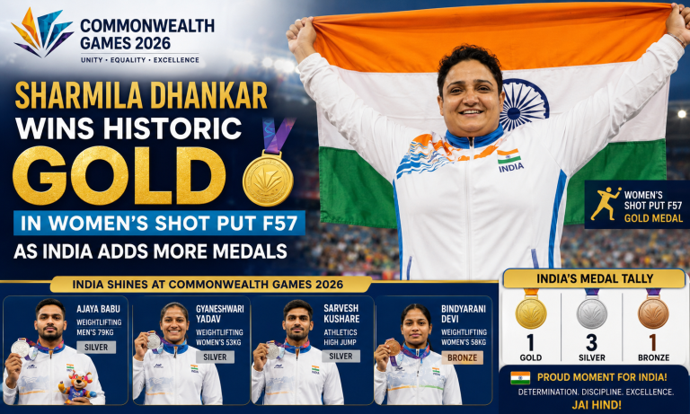 Commonwealth Games 2026: Sharmila Dhankar Wins Historic Gold in Women's Shot Put F57 as India Adds More Medals