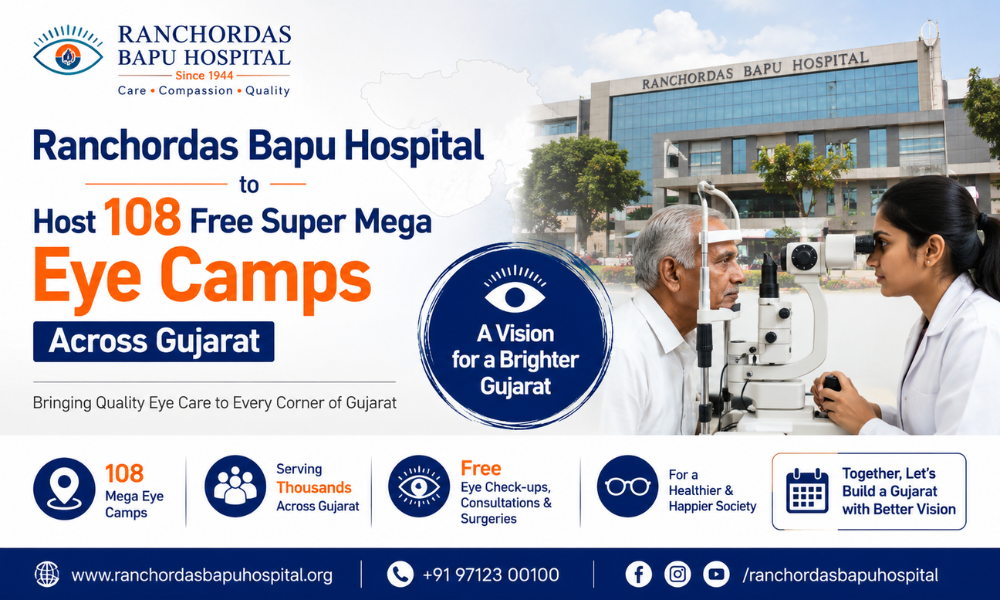 Ranchordas Bapu Hospital to Host 108 Free Super Mega Eye Camps Across Gujarat