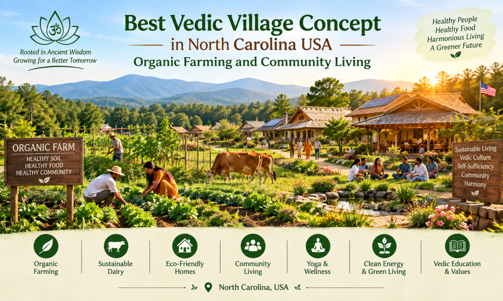 Best Vedic Village Concept in North Carolina USA - Organic Farming and Community Living
