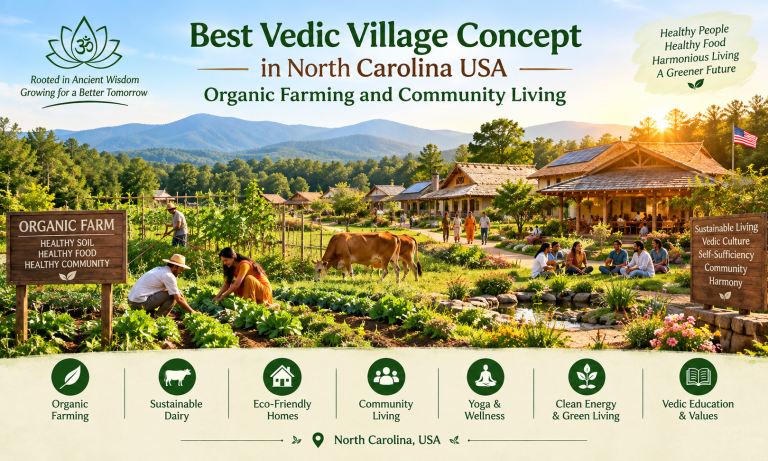Best Vedic Village Concept in North Carolina USA - Organic Farming and Community Living